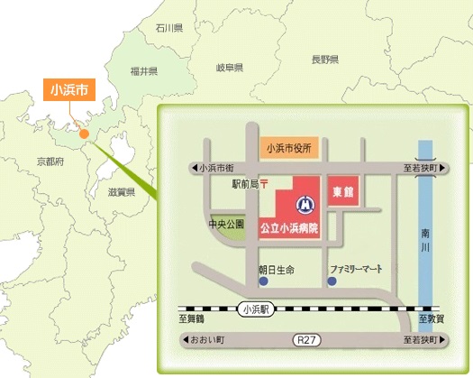 小浜病院の地図
